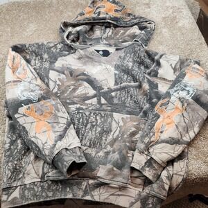 Darc Sport Wolves Camo Hoodie Mens Medium Limited Edition 99/1000 Orange Flames